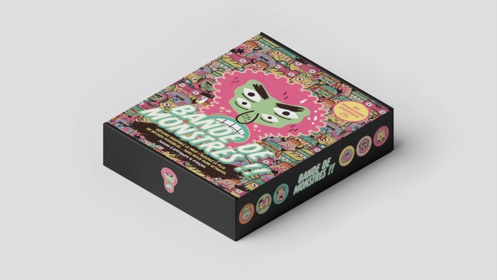 Bande de Monstres !! : le jeu pédagogique pour apprendre le français autrement 4 image mockup boite de jeu bande de monstres